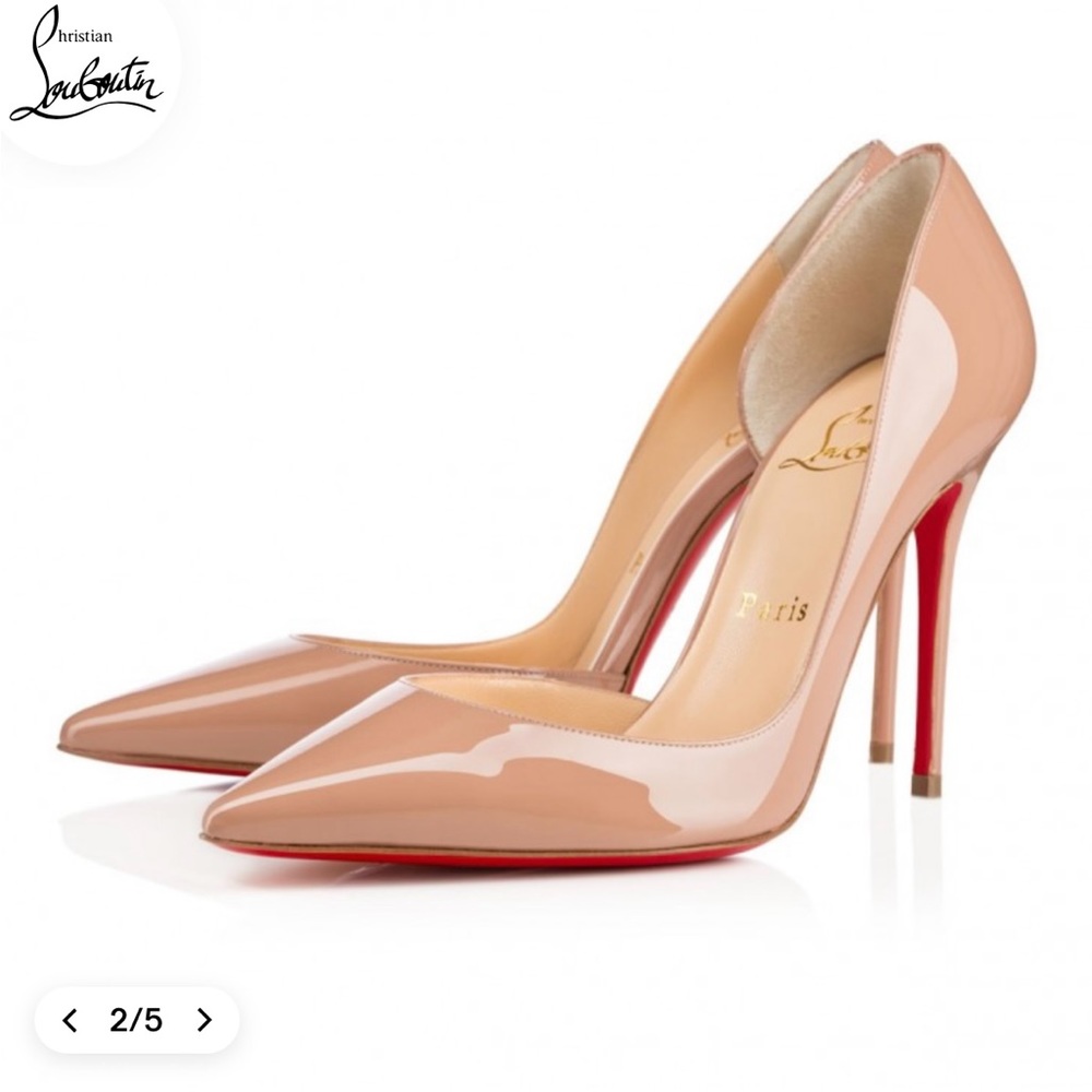 Christian Louboutin- Iriza 100mm heel Nude patent leather